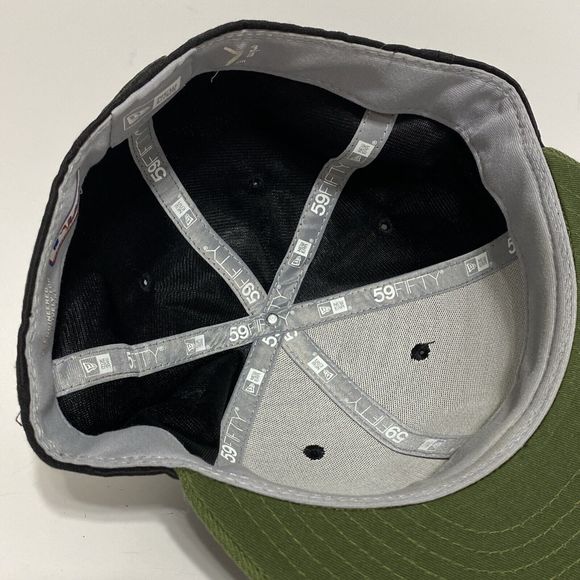 Cleveland Indians 7 3/8 New Era Exclusive Fitted Hat Cap Green Black Camo - Picture 9 of 12